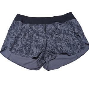 Athleta Run With It 3.5" Shorts‎ Womens Plus Size 3X Gray Black Print NEW NWOT